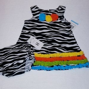 Bonnie baby 6/9months zebra dress